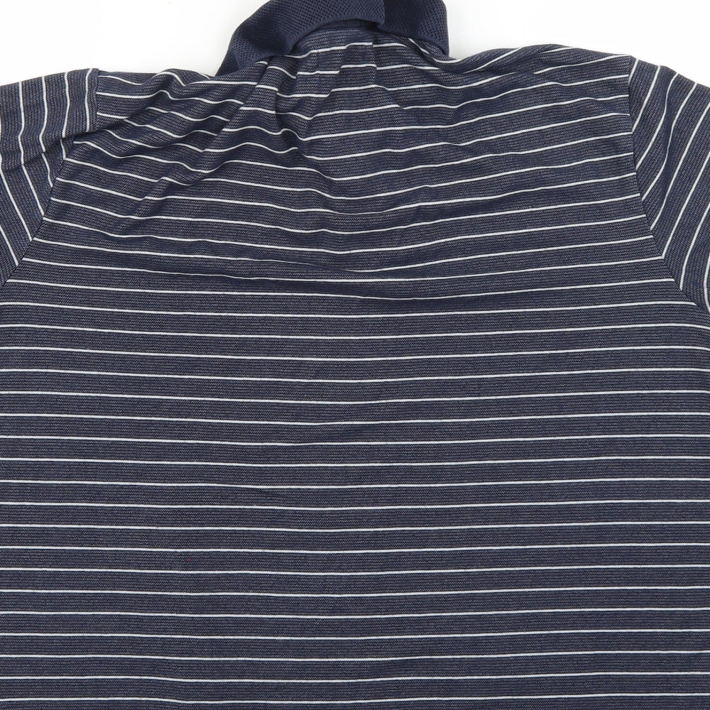 TU Mens Blue Spotted   Polo Size XL