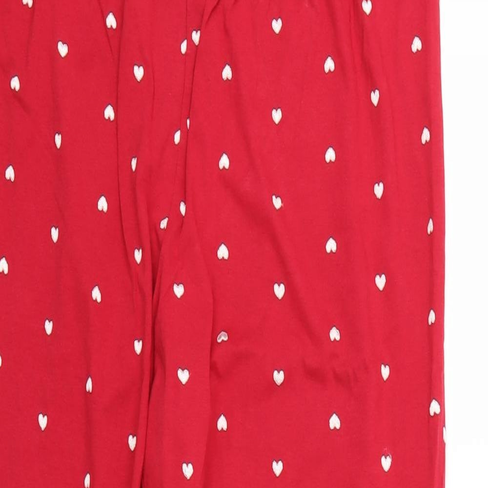 Marks and Spencer Womens Red Geometric   Pyjama Pants Size 18
