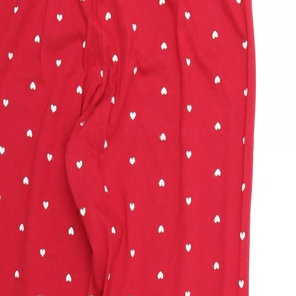 Marks and Spencer Womens Red Geometric   Pyjama Pants Size 18