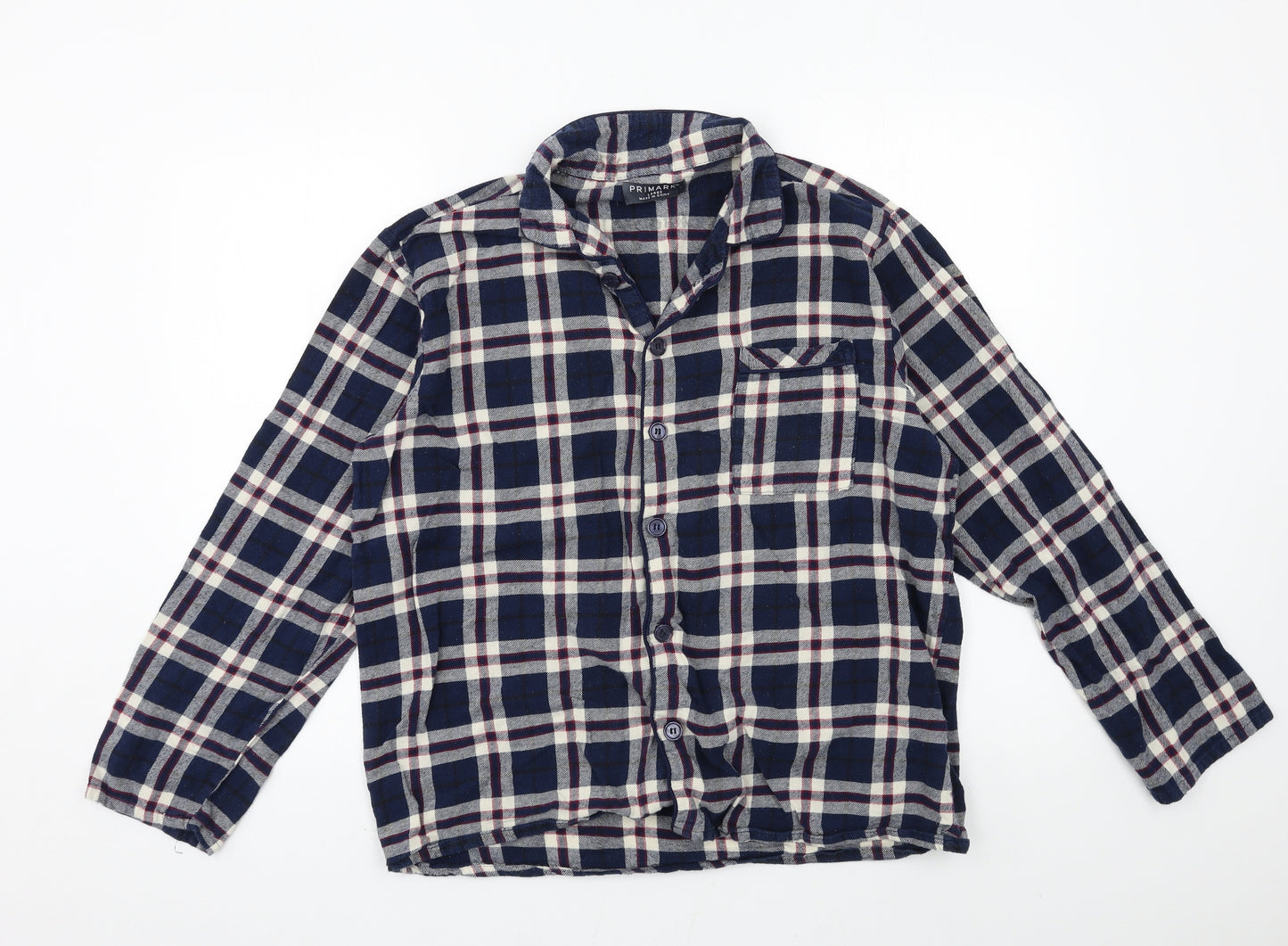 Primark Mens Blue Plaid   Pyjama Top Size L