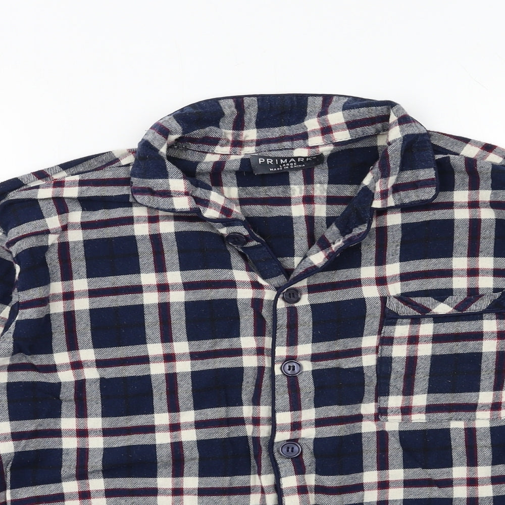 Primark Mens Blue Plaid   Pyjama Top Size L