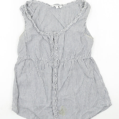 New Look Womens Blue Striped  Basic Tank Size 10
