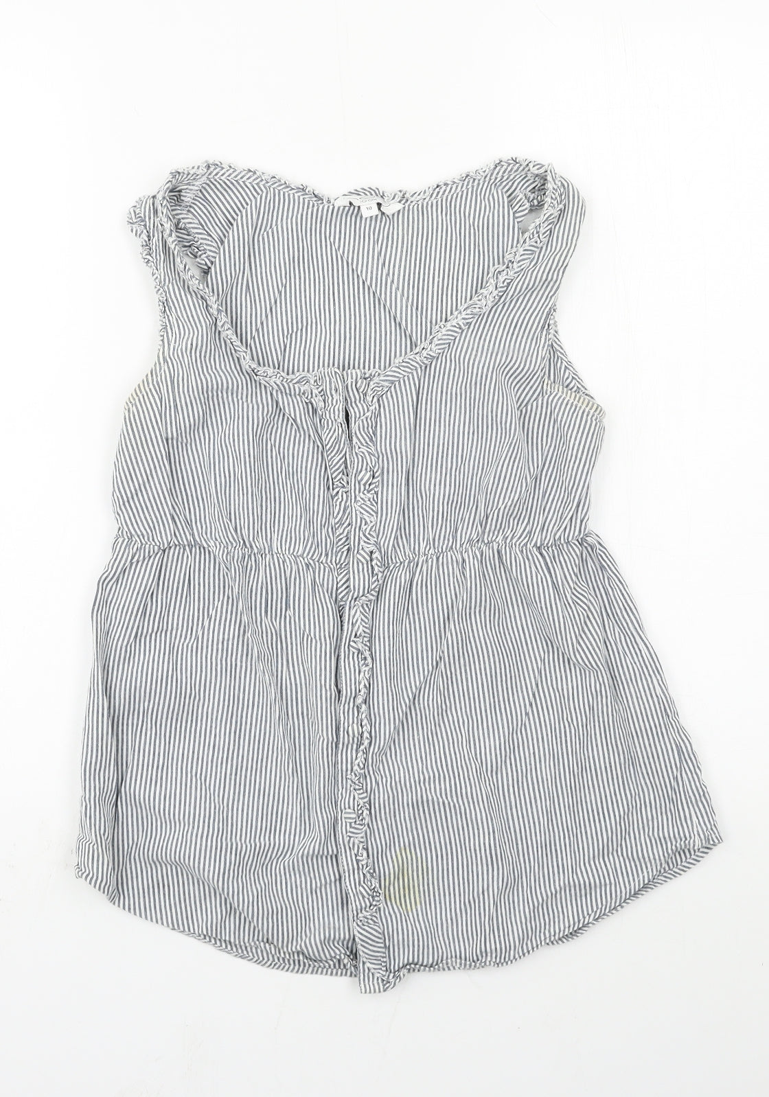 New Look Womens Blue Striped  Basic Tank Size 10