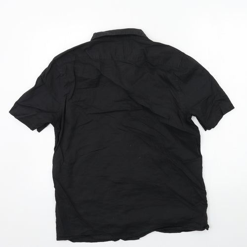 H&M Mens Black    Button-Up Size M