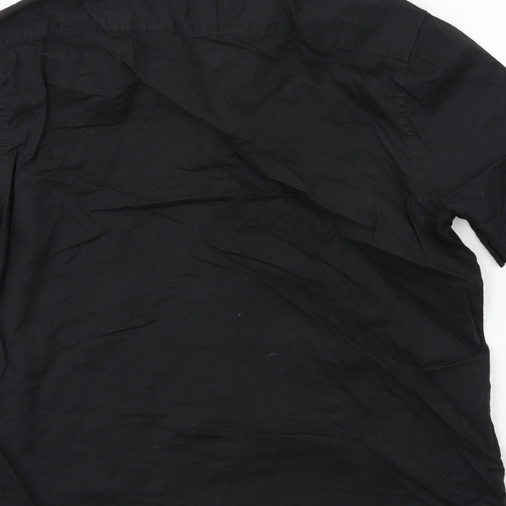 H&M Mens Black    Button-Up Size M