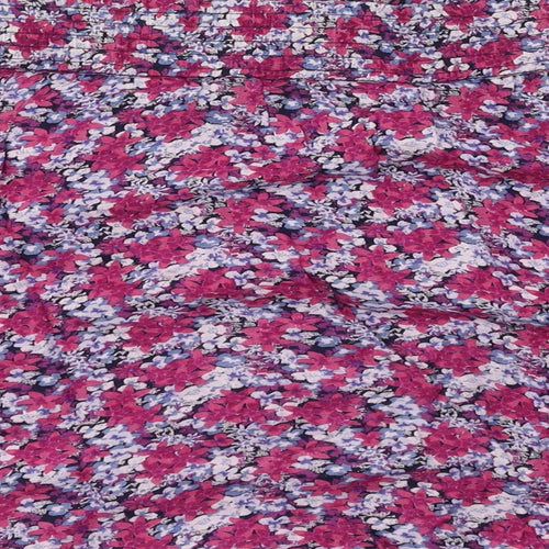 H&M Womens Purple Floral  Flare Skirt Size 38 in