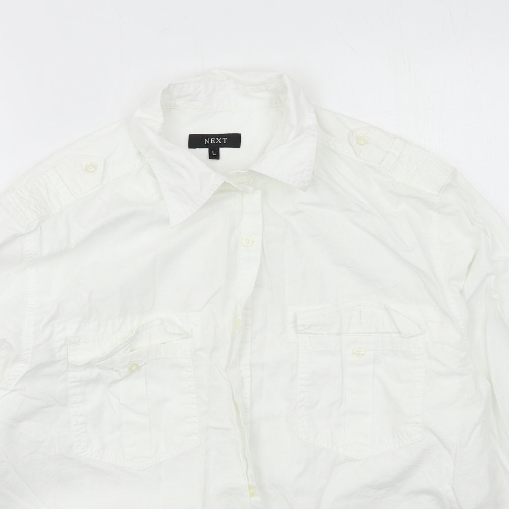 NEXT Mens White    Button-Up Size L