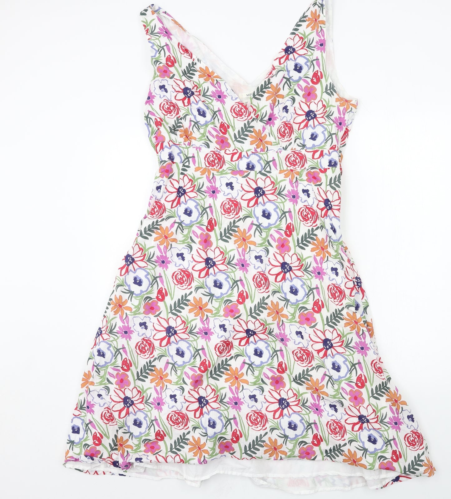 Seasalt Womens White Floral  Slip Dress  Size 16
