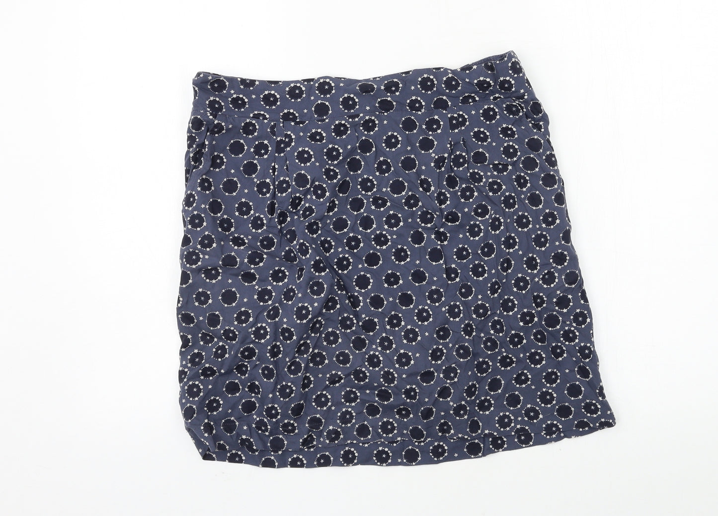 White Stuff Womens Blue Polka Dot  A-Line Skirt Size 12