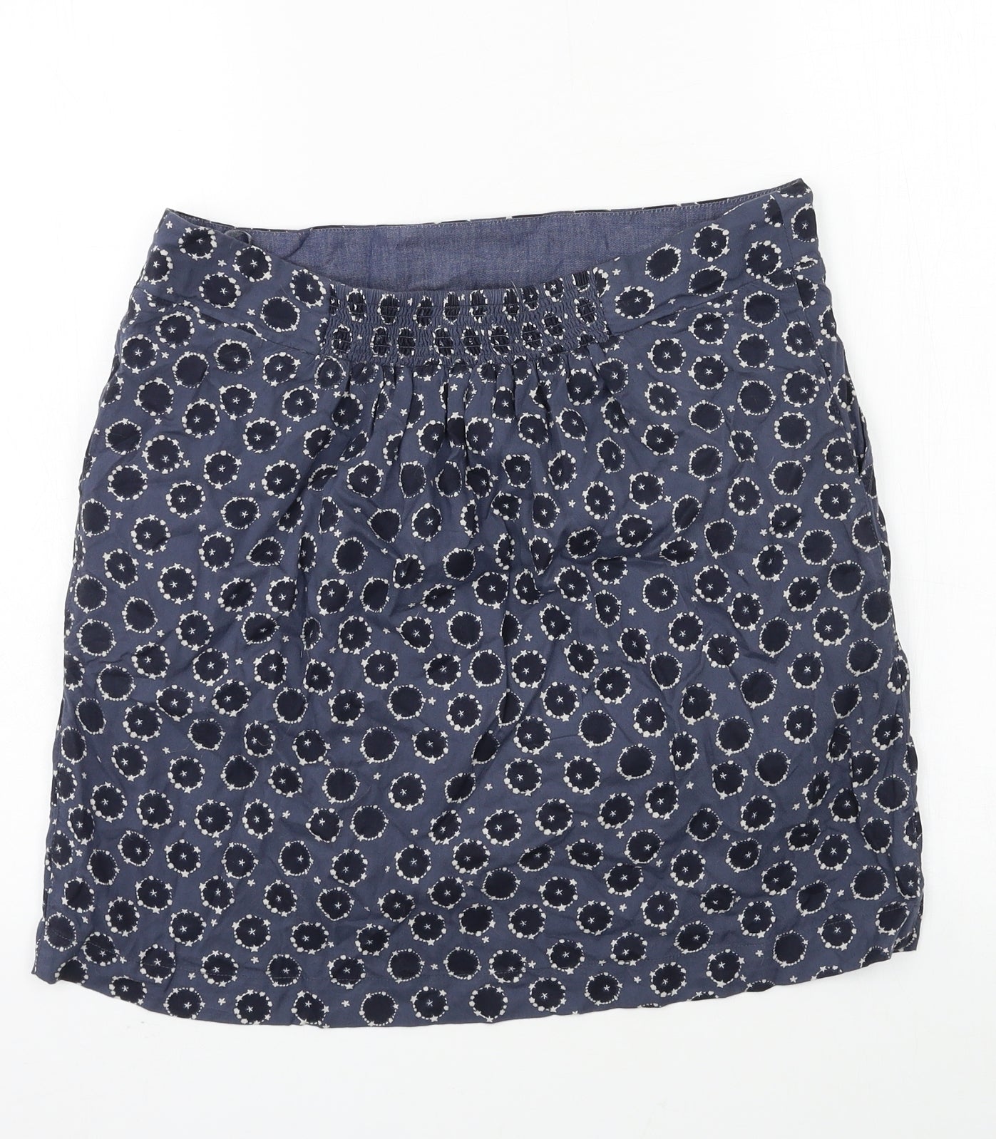 White Stuff Womens Blue Polka Dot  A-Line Skirt Size 12