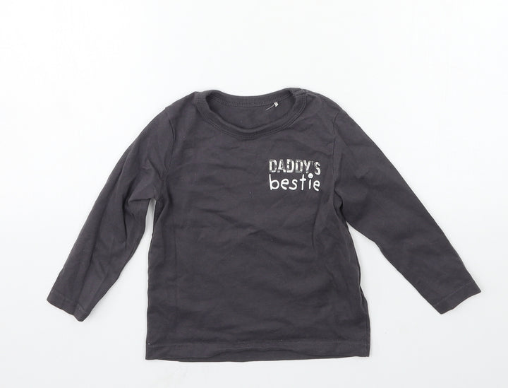 George Boys Grey  Jersey Basic T-Shirt Size 18-24 Months  - Daddys Bestie