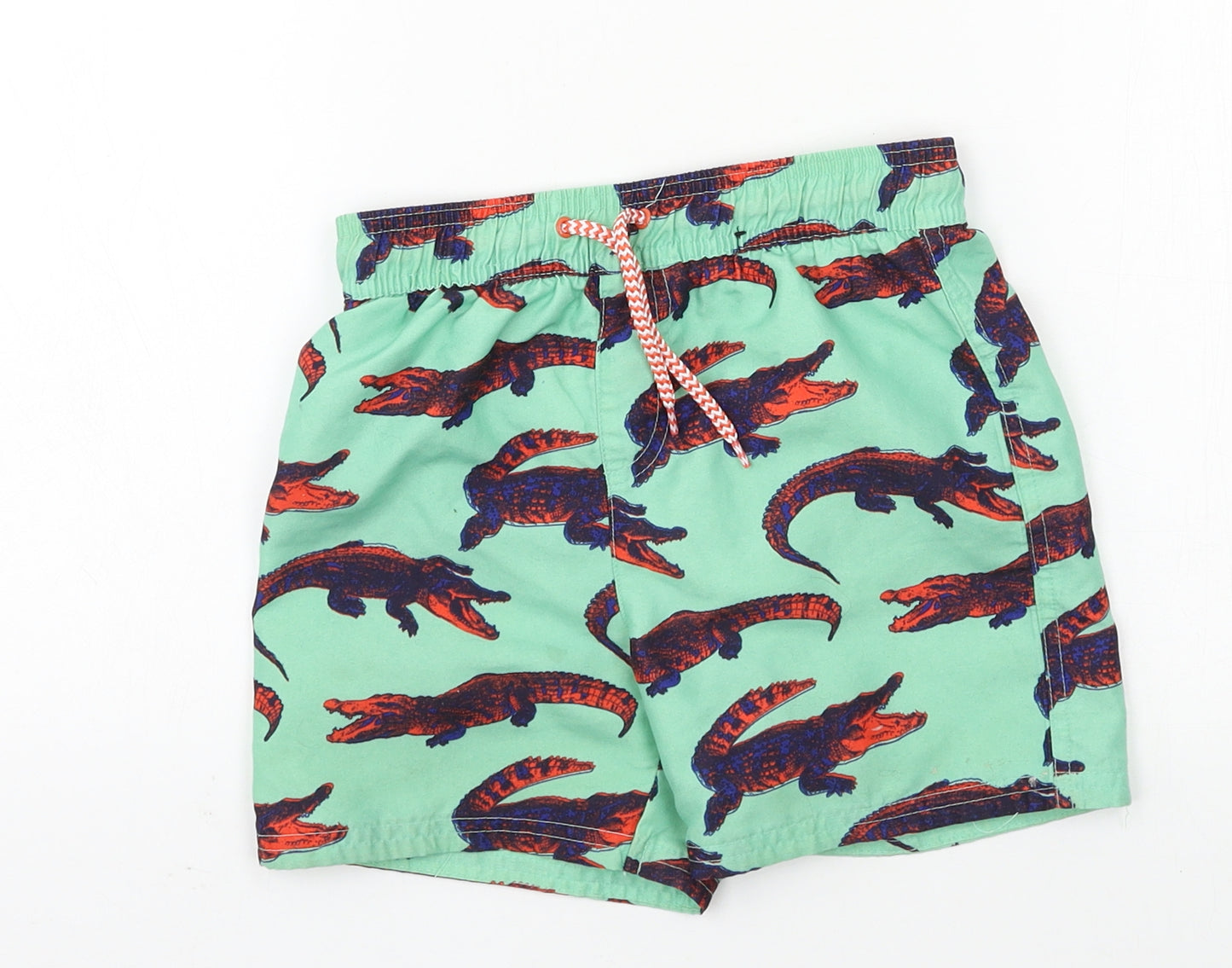 George Boys Green Geometric  Sweat Shorts Size 5-6 Years - Crocodile