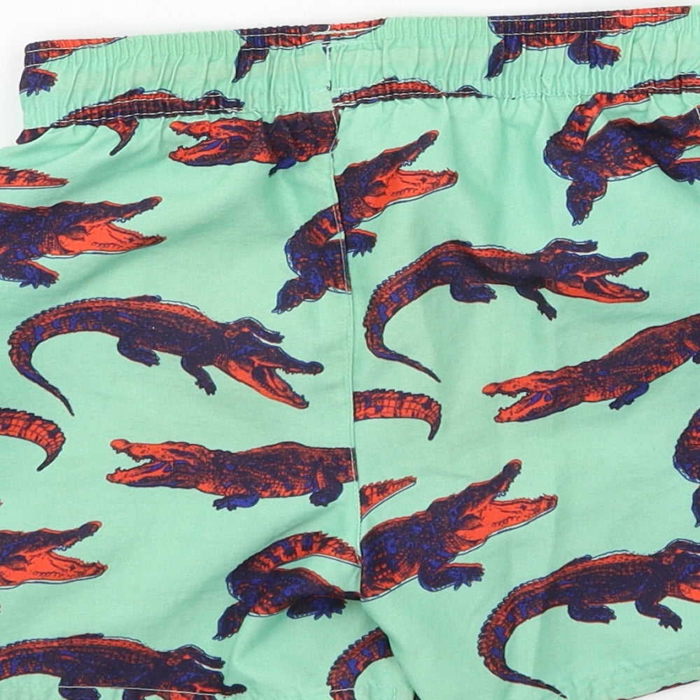 George Boys Green Geometric  Sweat Shorts Size 5-6 Years - Crocodile