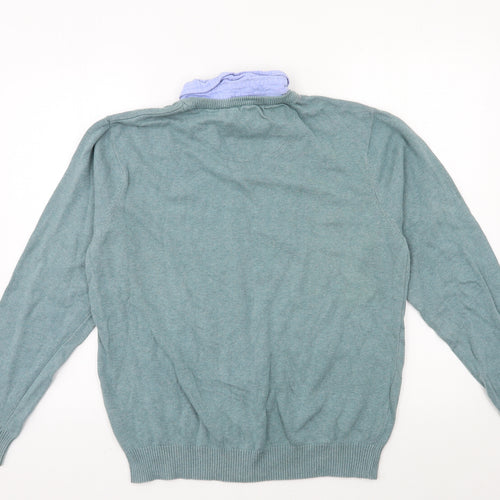 Cotton Traders Mens Blue  Knit Pullover Jumper Size M