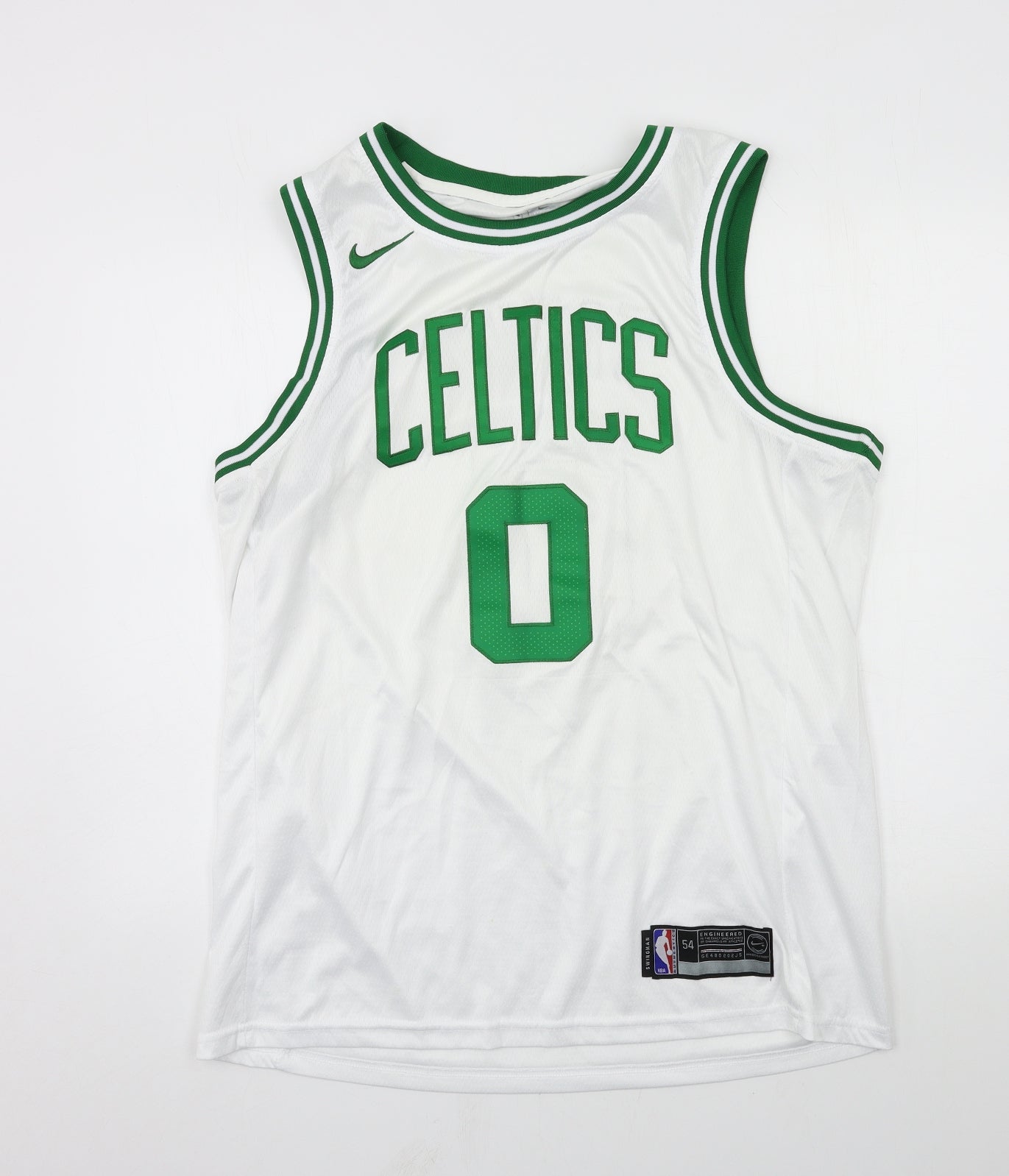Nike Mens White Geometric Jersey  T-Shirt Size M  - Celtics
