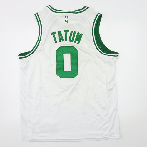 Nike Mens White Geometric Jersey  T-Shirt Size M  - Celtics