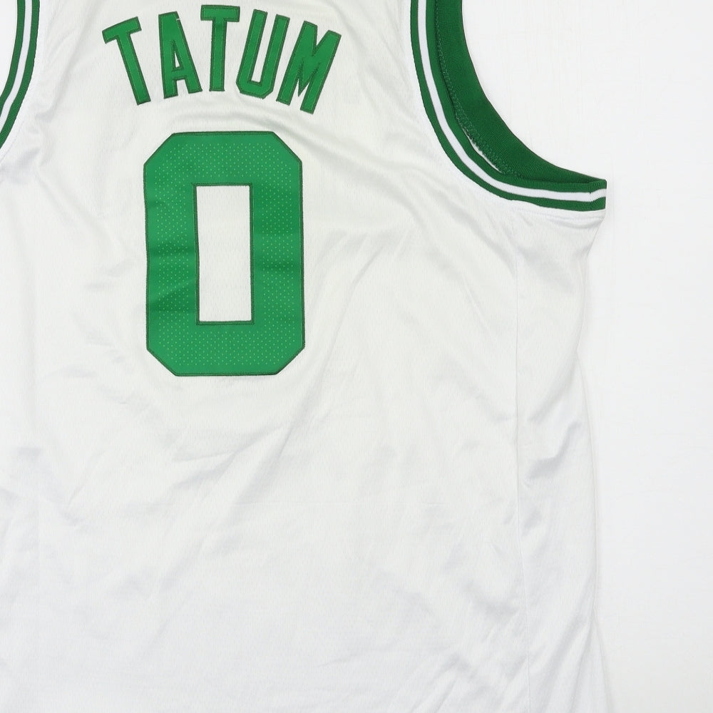 Nike Mens White Geometric Jersey  T-Shirt Size M  - Celtics