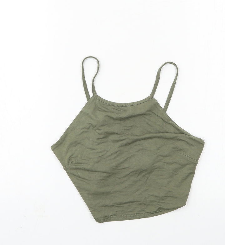 Boohoo Womens Green Jersey Camisole Tank Size 10