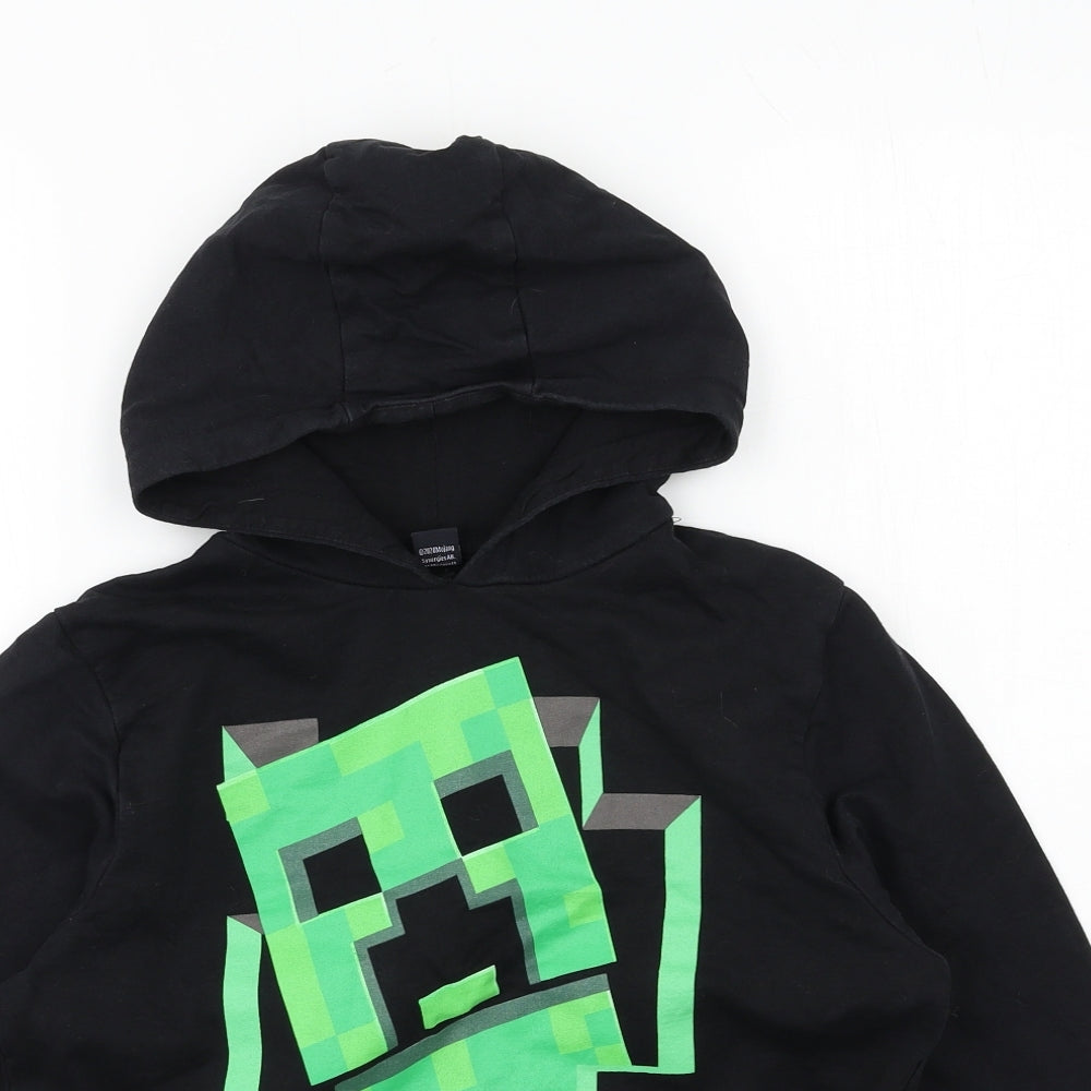 Vanilla Underground Boys Black  Jersey Pullover Hoodie Size 9-10 Years  - MINECRAFT