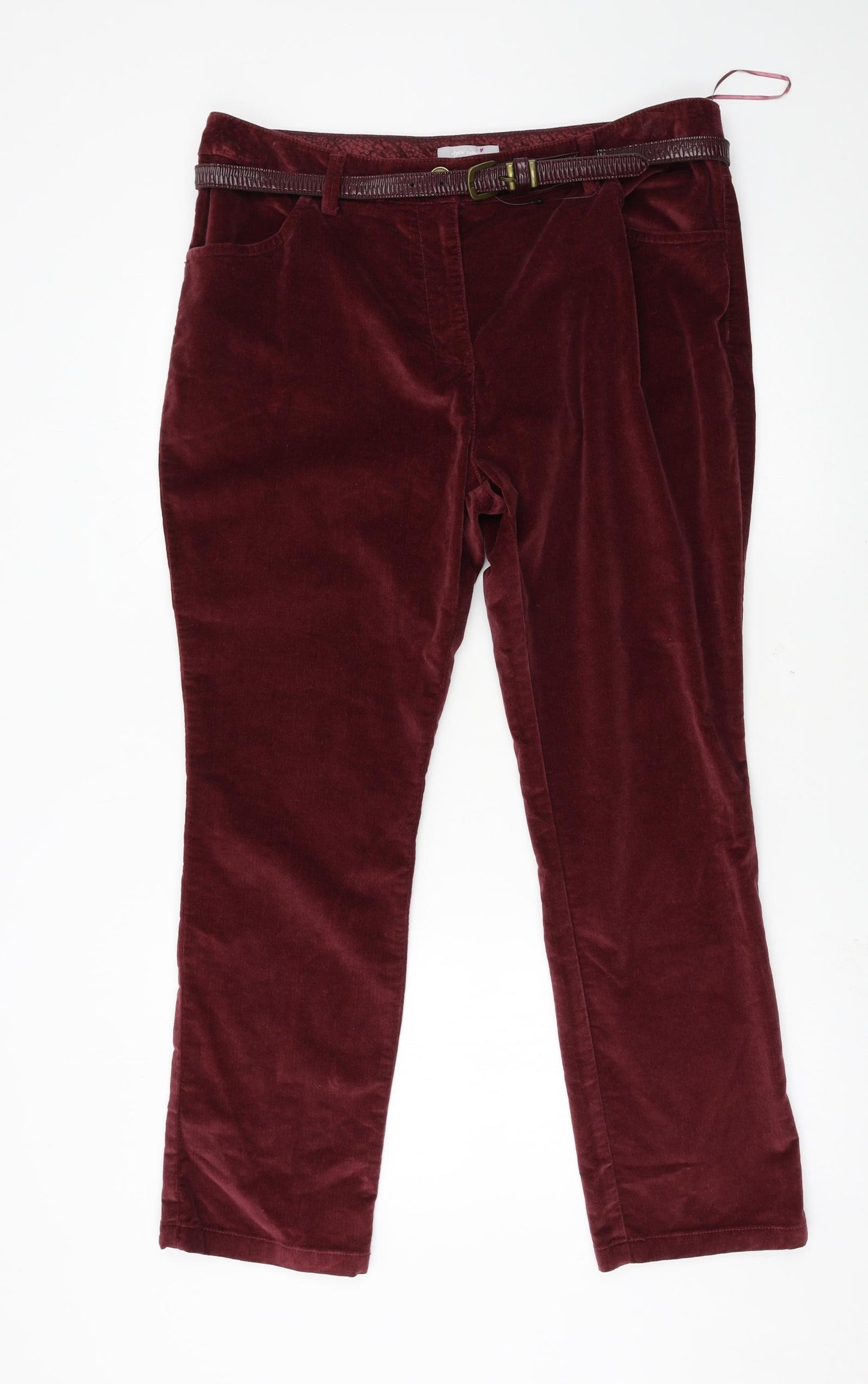 Per Una Womens Purple  Velour Trousers  Size 16 L27 in