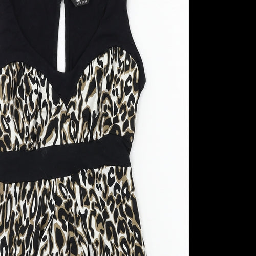 K&D Womens Brown Animal Print Rayon Slip Dress  Size 10