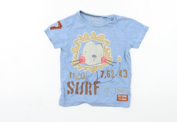 NEXT Baby Blue  Jersey Basic T-Shirt Size 12-18 Months  - Lion