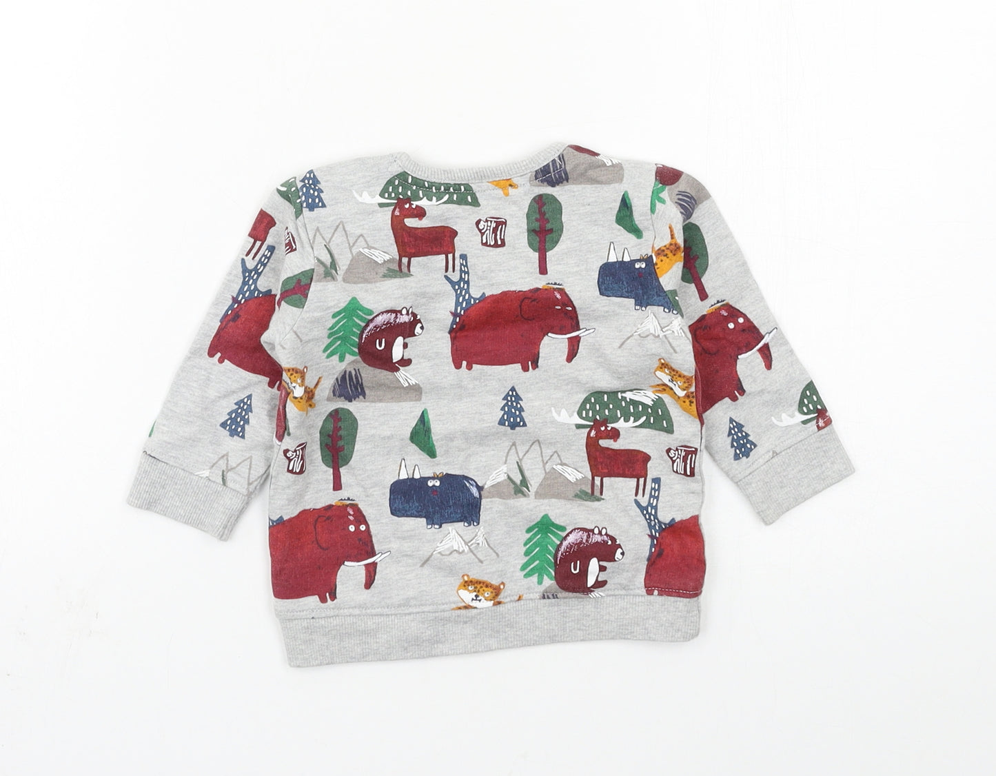 George Boys Grey Geometric Jersey Pullover Jumper Size 3-6 Months  - Bear