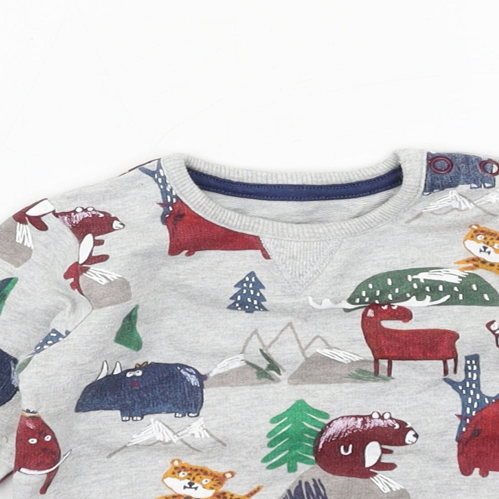 George Boys Grey Geometric Jersey Pullover Jumper Size 3-6 Months  - Bear