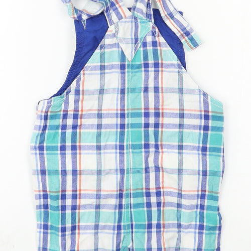 Beebay Girls Blue Plaid  Dungaree One-Piece Size 3 Years