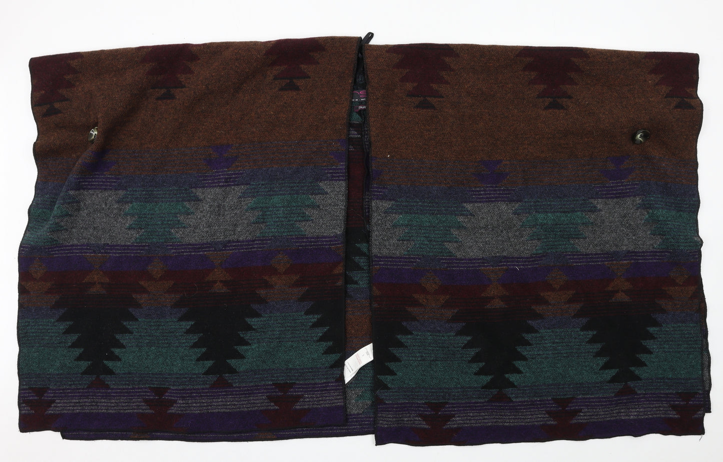 New Look Womens Multicoloured Geometric Knit Cape Jumper Size S