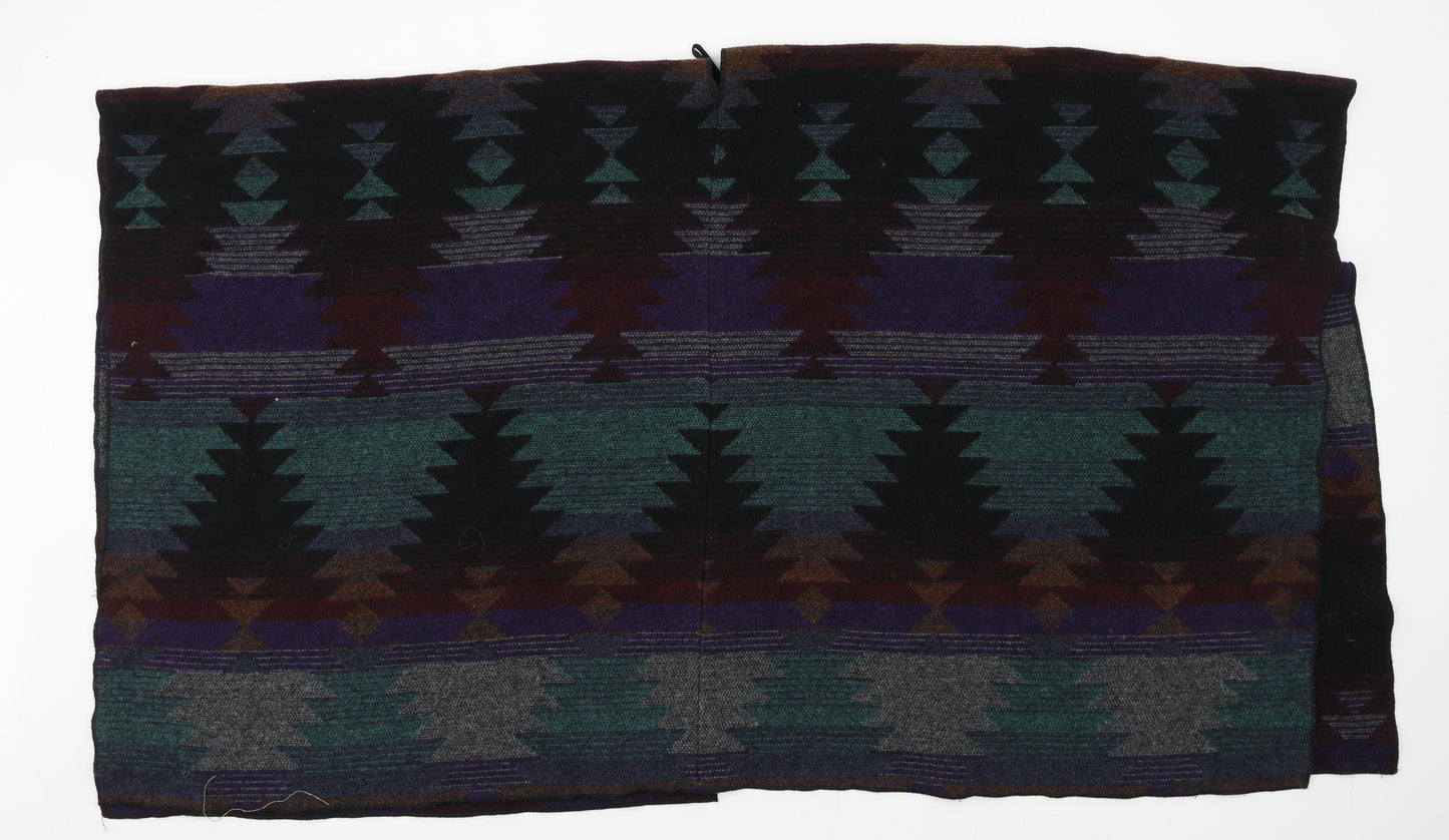 New Look Womens Multicoloured Geometric Knit Cape Jumper Size S