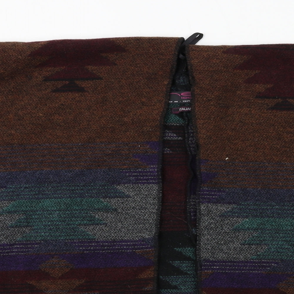 New Look Womens Multicoloured Geometric Knit Cape Jumper Size S