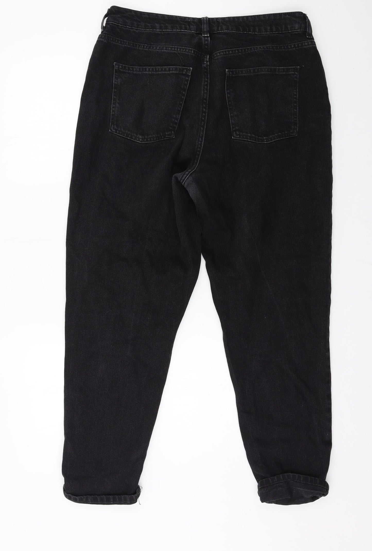 Denim & Co. Womens Black  Denim Straight Jeans Size 14 L27 in