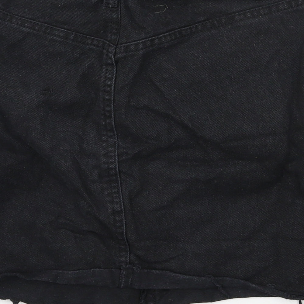 Denim & Co. Womens Black  Denim A-Line Skirt Size 8
