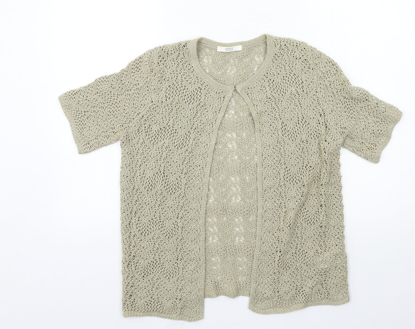Marks and Spencer Womens Brown  Knit Cardigan Jumper Size 10