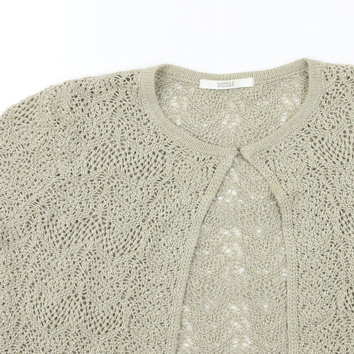 Marks and Spencer Womens Brown  Knit Cardigan Jumper Size 10