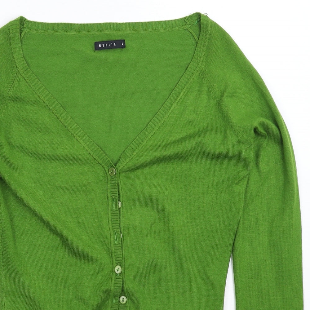 Mohito Womens Green  Knit Cardigan Jumper Size S