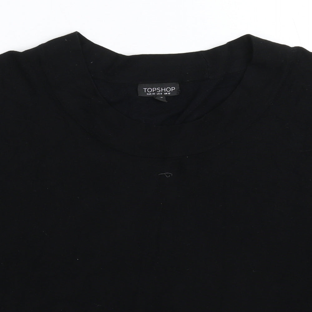 Topshop Womens Black  Knit Pullover Jumper Size 12
