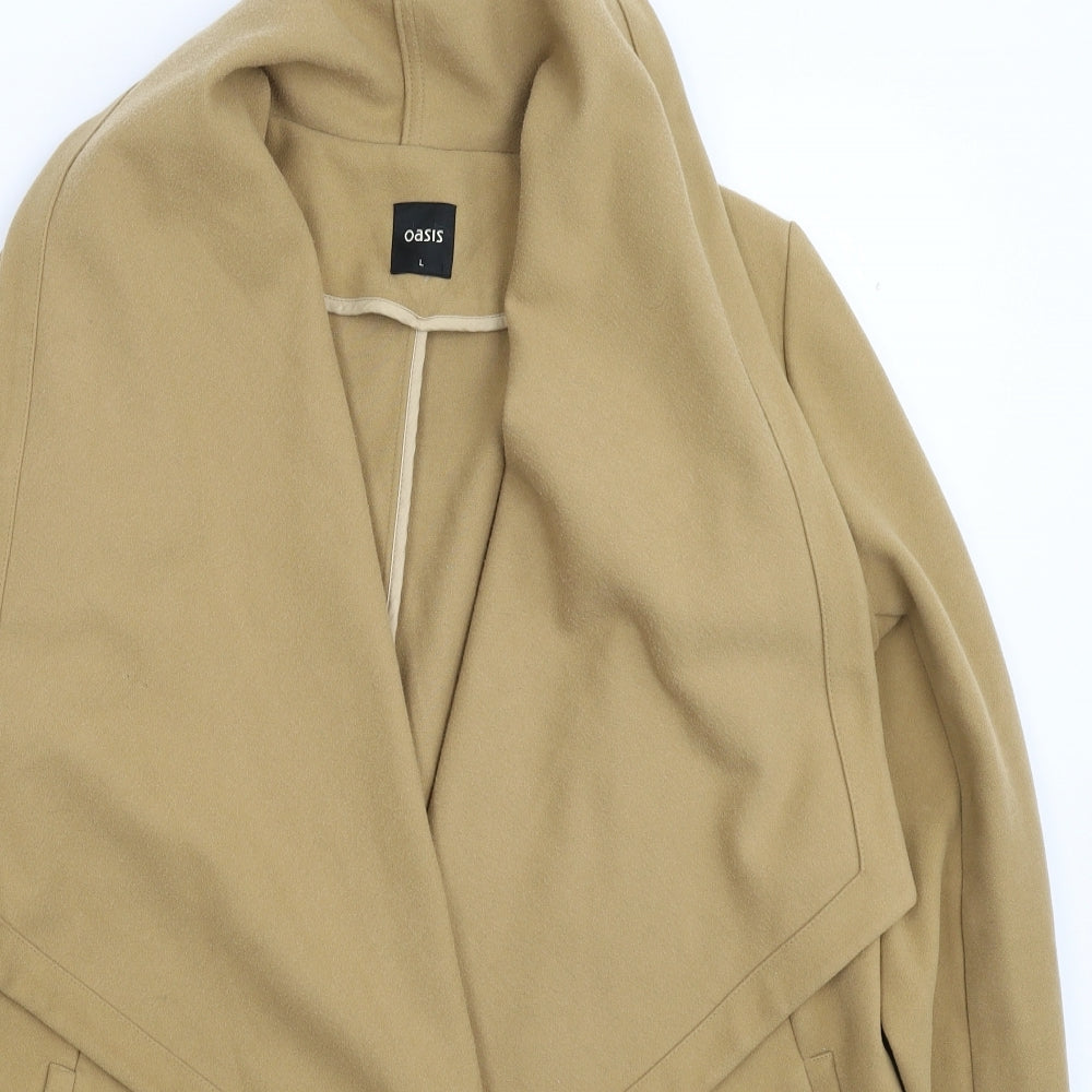 Oasis Womens Beige   Pea Coat Coat Size L