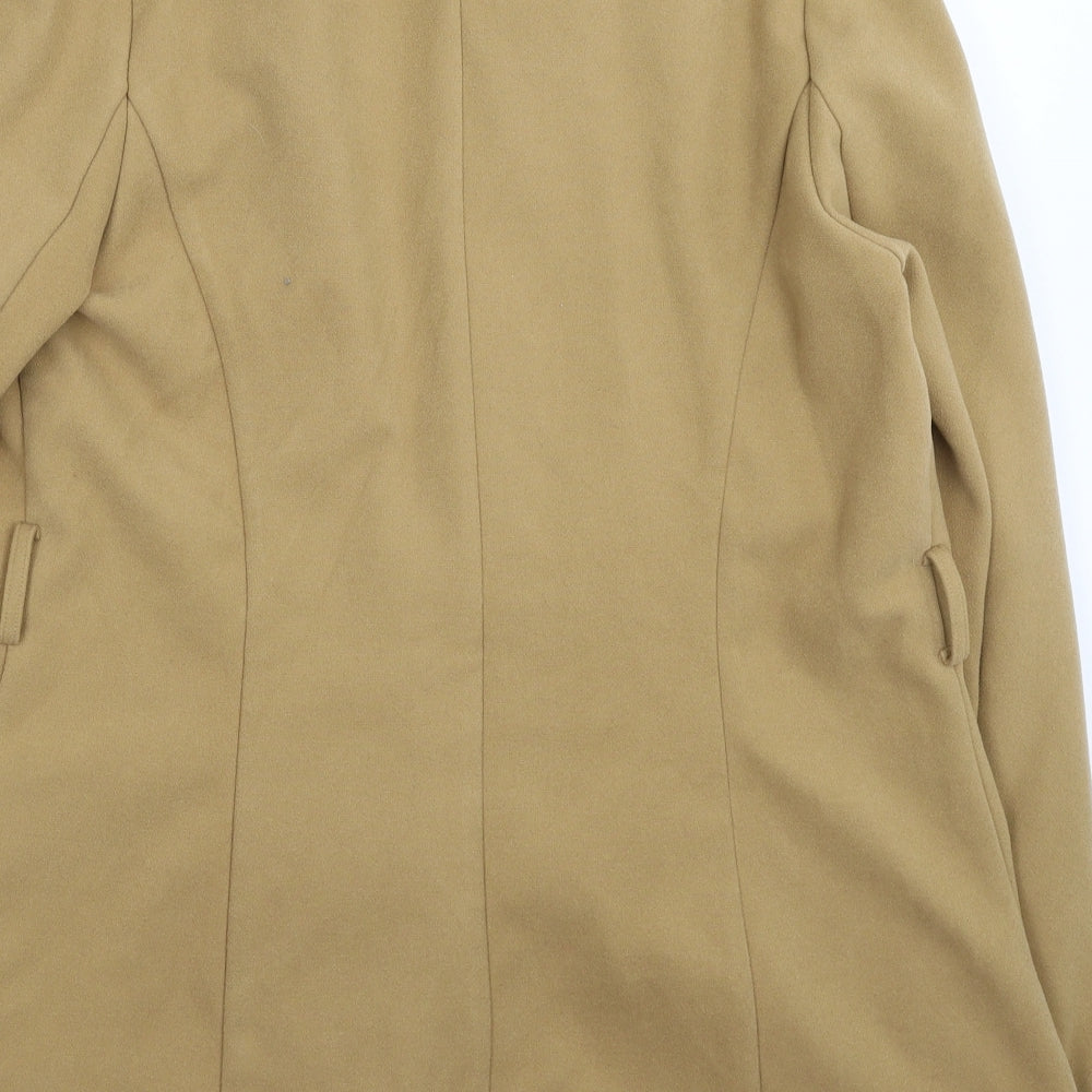 Oasis Womens Beige   Pea Coat Coat Size L