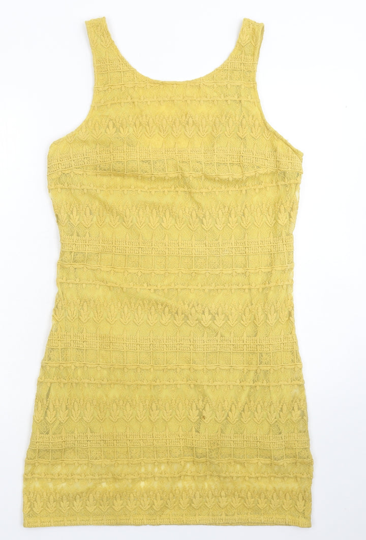FOREVER 21 Womens Yellow   Bodycon  Size L