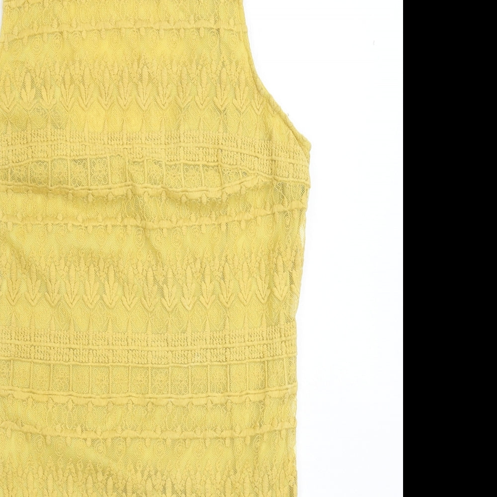 FOREVER 21 Womens Yellow   Bodycon  Size L