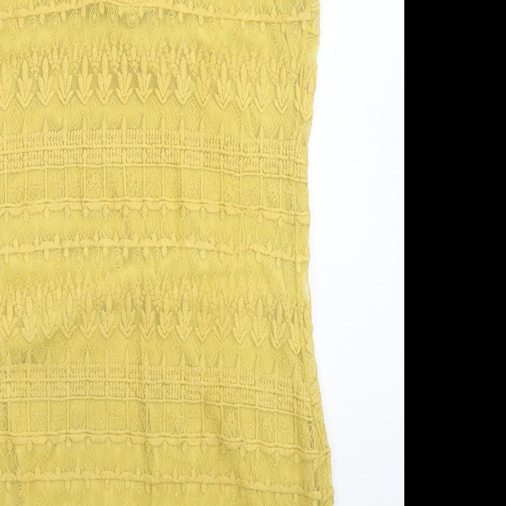 FOREVER 21 Womens Yellow   Bodycon  Size L