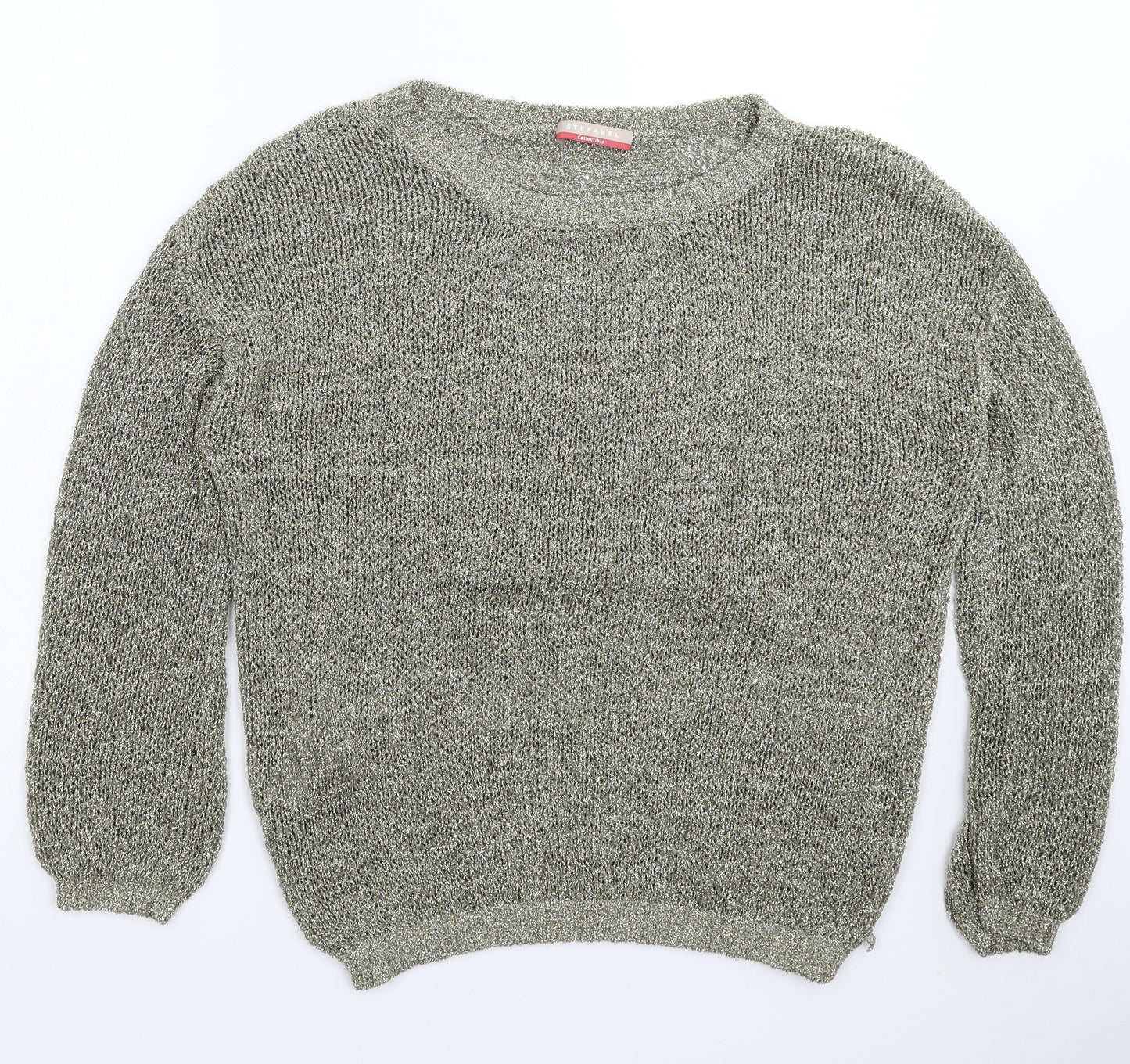 Stefanel Womens Gold  Knit Pullover Jumper Size L