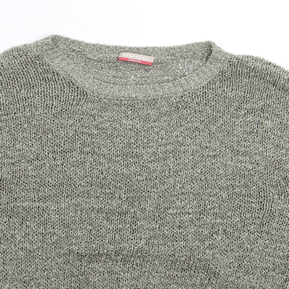 Stefanel Womens Gold  Knit Pullover Jumper Size L