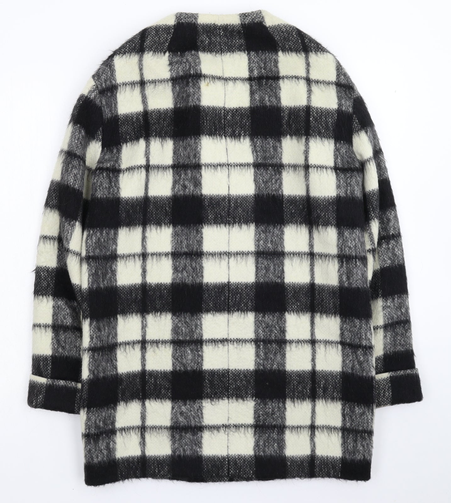 French Connection Womens Multicoloured Check Knit Jacket Coatigan Size 6