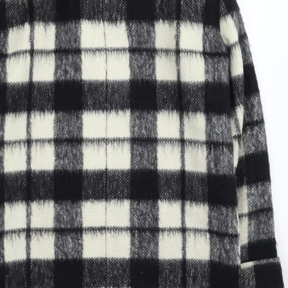 French Connection Womens Multicoloured Check Knit Jacket Coatigan Size 6