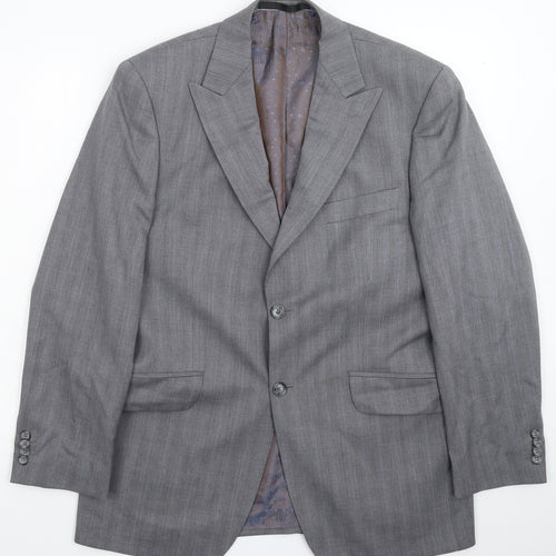 Autograph Mens Grey Striped  Jacket Suit Jacket Size 38