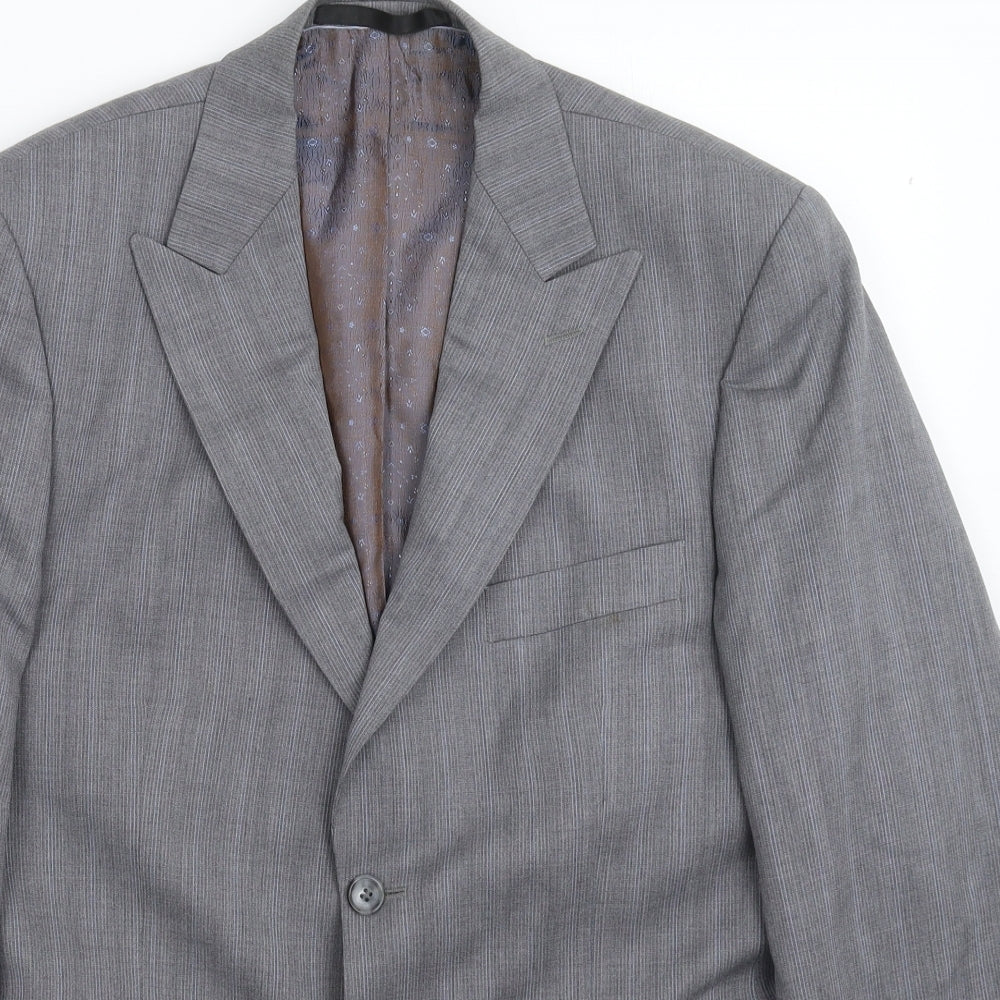 Autograph Mens Grey Striped  Jacket Suit Jacket Size 38