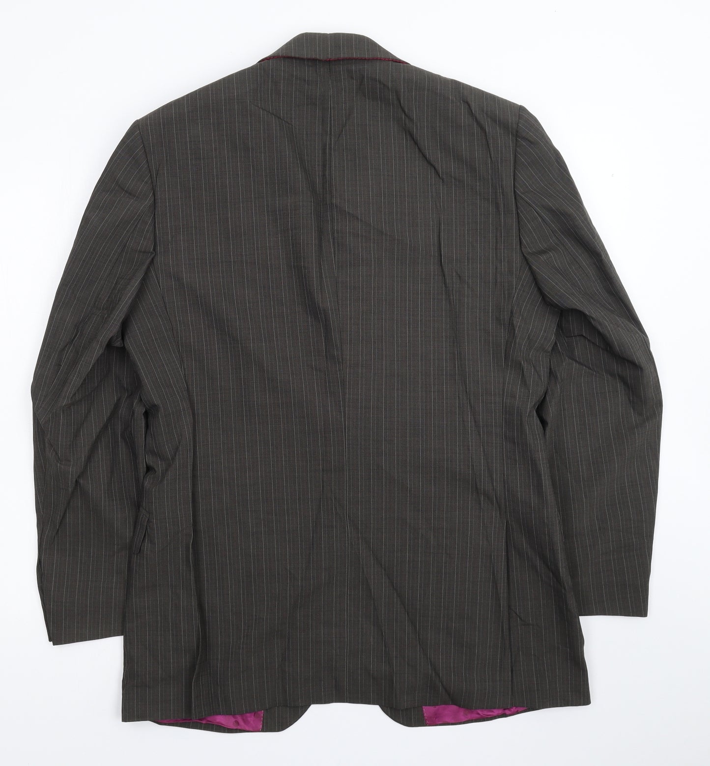 Ten Mens Grey Striped  Jacket Suit Jacket Size 40